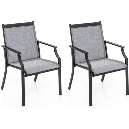 Tweedekans Coast set van 2 Terrasstoelen - Metaal/Stof - 66 x 61 x 90 cm - Grijs