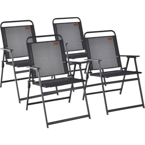 Tweedekans Coast Tuinstoel set van 4 - Inklapbaar - Max. 150 kg - Zwart