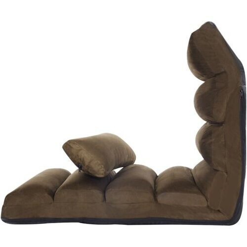 Tweedekans Coast Vloerstoel – Verstelbare Rugleuning – max. 100 kg – 175 x 55 x 25 cm – Bruin