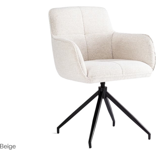 Tweedekans Criks Design Draaibare Eetkamerstoel Charly - Beige - Zithoogte 50 cm