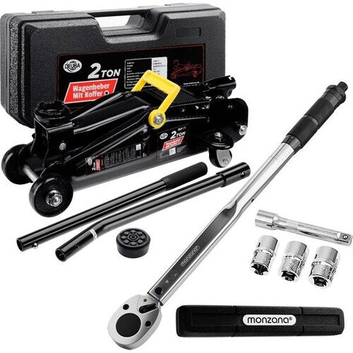 Tweedekans Deuba Bandenwisselset Hydraulische Krik – tot 2 ton – Koffer 6-delig