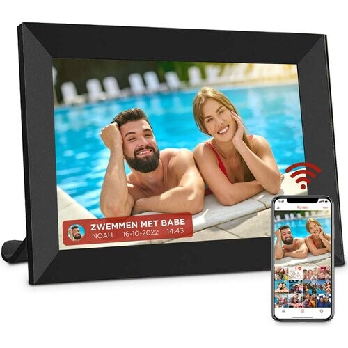 Tweedekans Digitale Fotolijst – Met Nederlandse Frameo App – Wifi – 10,1 Inch – Touchscreen – Inclusief ScreenProtector - Zwart - Nederlandse Handleiding