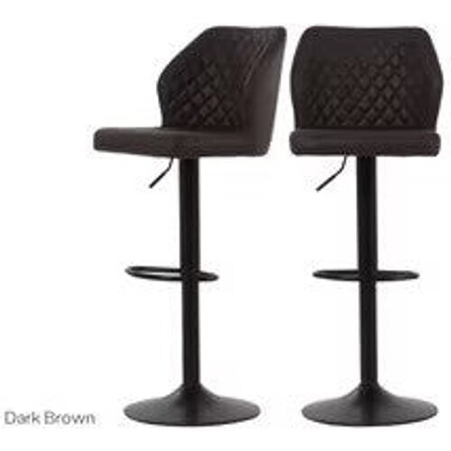 Tweedekans Dutchbone Edward Barkruk 2x - Donkerbruin - 43x43x70 cm