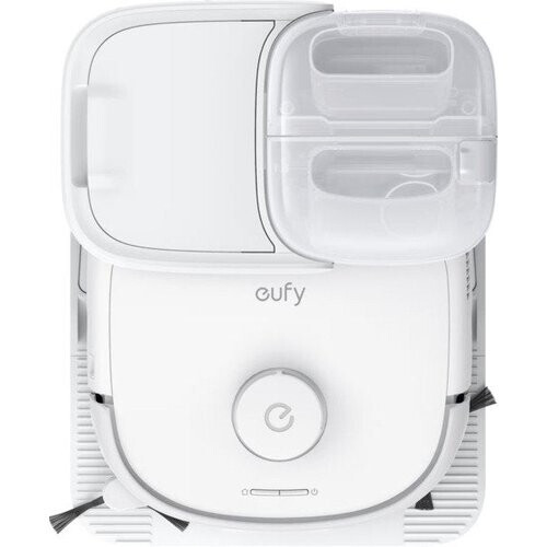 Tweedekans eufy Robotstofzuiger Omni E25, HydroJet dweilsysteem, 20.000 Pa zuigkracht, DuoSpiral borstels die ontklitten, CornerRover arm voor het schoonmaken van hoeken, alles-in-één station, voor gezinnen met huisdieren en kinderen.