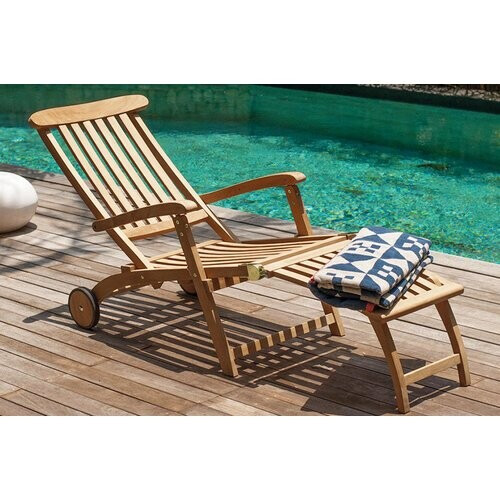 Tweedekans Garland Ligstoel 100% Teak opvouwbaar