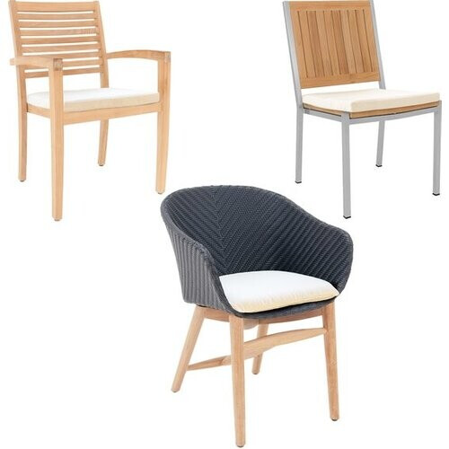 Tweedekans Garland Stoelkussen Torino 60x60cm 7cm Dik Waterafstotend Weerbestendig Wit