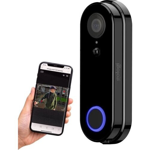 Tweedekans Gologi draadloze deurbel - HD Video Deurbel - Met Camera en WiFi - Inclusief Gong - Nederlandstalige app - Waterdicht - Zwart