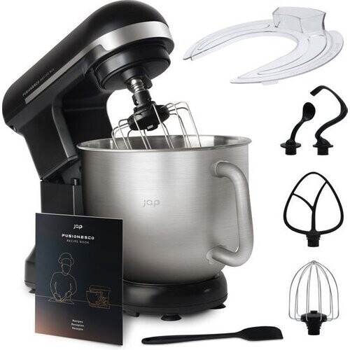 Tweedekans JAP Appliances Mastermix - Keukenmachine (1000W) - Keukenrobot met 6 snelheden en pulse-functie - Mixer met 5.7 liter mengkom - Inclusief pannenlikker - Mat zwart