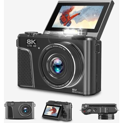 Tweedekans K&L Compactcamera - 8K - 88MP - 128GB - 18xZoom - Zwart