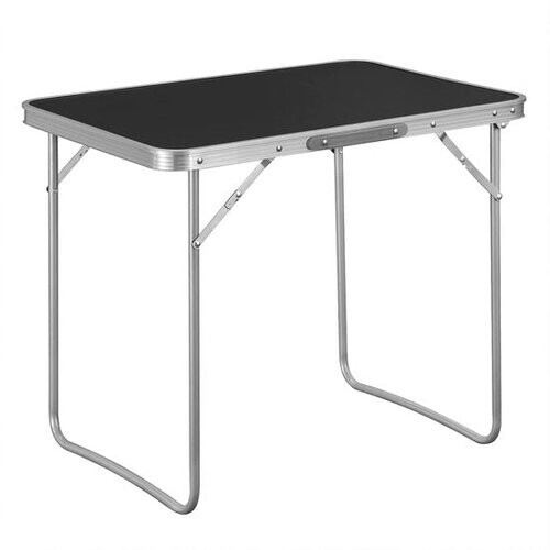 Tweedekans Klaptafel - Draagbaar bureau - Compacte standaard - Inklapbaar oppervlak - Reiswerkstation - Lichtgewicht bord - Eenvoudig op te zetten plaat - Zwart - 70x60x50 cm