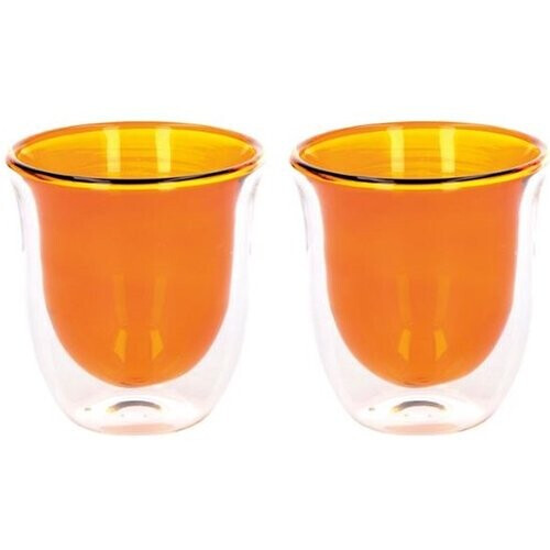 Tweedekans La Cafetière - Koffieglas Core 220ml - Dubbelwandig 2 Stuks - 19 x 10 x 11 cm - Oranje