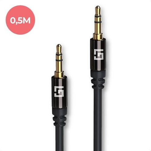 Tweedekans LifeGoods AUX Kabel - Audiokabel 0,5M - 3.5 mm - Male to Male - Zwart