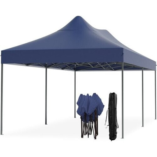 Tweedekans LifeGoods Partytent - Opvouwbaar - 3x6 m - Easy Up - Paviljoen - Waterdicht - Draagtas met Wieltjes - Donkerblauw