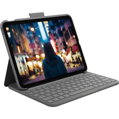 Tweedekans Logitech Slim Folio Apple iPad (2025/2022) Toetsenbord Hoes QWERTY