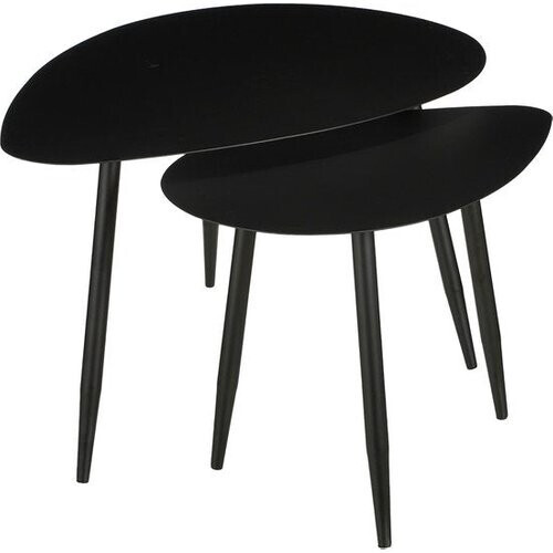Tweedekans Mica Decorations Bijzettafel - Set van 2 - L80 x B60 x H47 cm - Metaal - Zwart