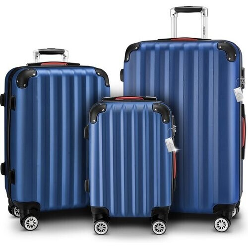 Tweedekans MONZANA Kofferset - Koffer M L XL 3-delig Hardcase Handbagage - Marineblauw