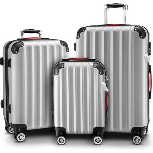 Tweedekans MONZANA Kofferset - Koffer M L XL 3-delig Hardcase Handbagage - Zilver