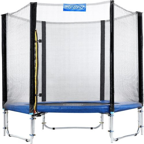 Tweedekans MONZANA Trampoline - 183cm Veiligheidsnet Ladder - Zwart Blauw