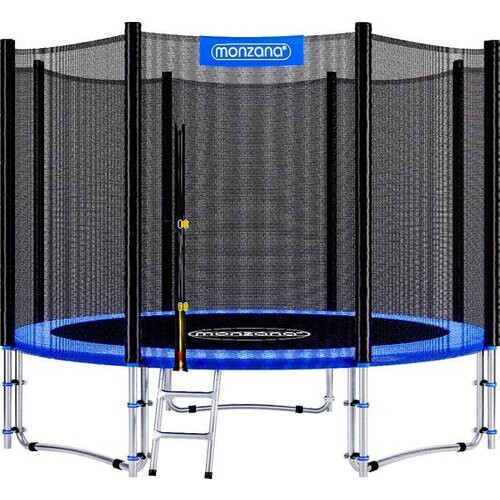 Tweedekans MONZANA Trampoline - 244cm Veiligheidsnet Ladder - Zwart Blauw