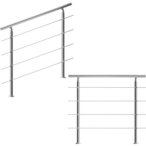 Tweedekans Monzana Trapleuning 120 cm - Met 4 Spijlen – Roestvrijstaal