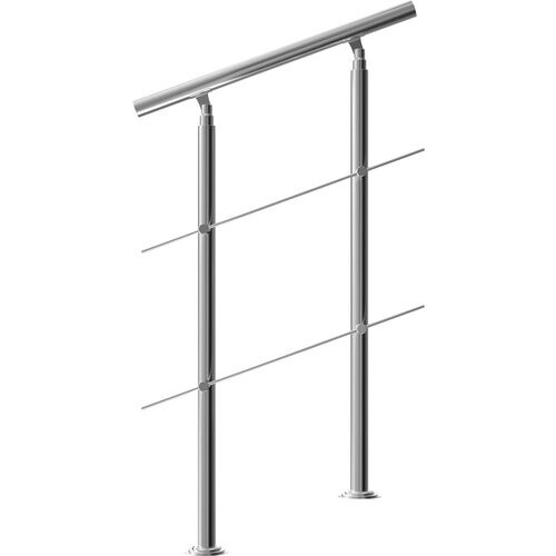 Tweedekans Monzana Trapleuning 80 cm - Met 2 Spijlen – Roestvrijstaal