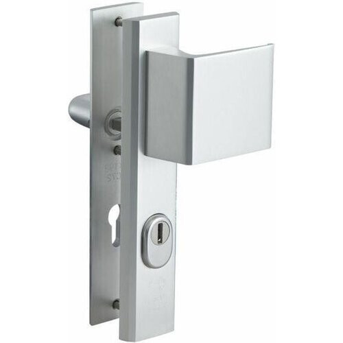 Tweedekans Nemef Deurklinkset - Duwer-Kruk - Langschild - PC72 - Aluminium F1