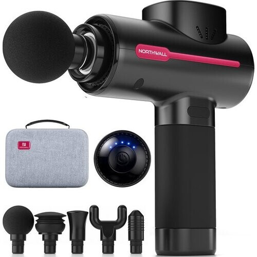 Tweedekans Northwall Massage Gun Professioneel PRO - Massage Pistool Inclusief Koffer en 5 Opzetstukken - Krachtig en Draadloos Sport en Relax Massage Apparaat