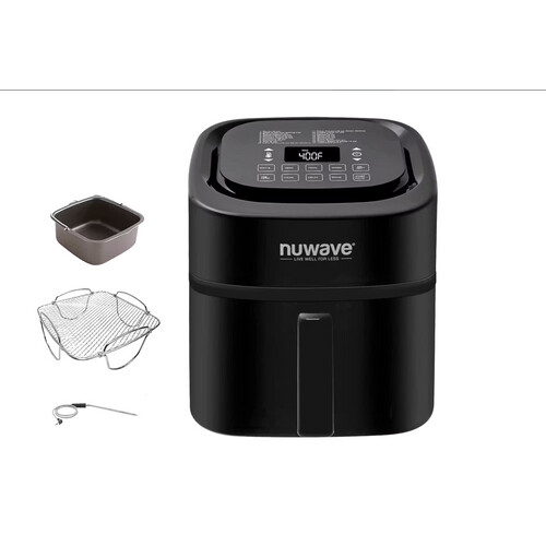 Tweedekans Nuwave Brio Digitale Heteluchtfriteuse 6L - 26,6 x 26,6 x 33 cm - Krachtige 1800W Airfryer met Grillfunctie