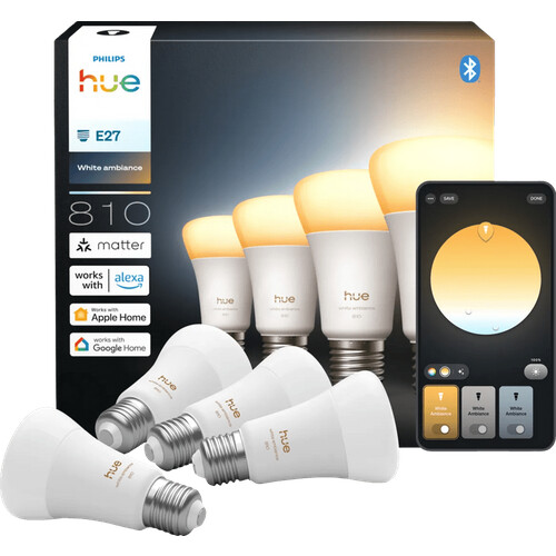 Tweedekans Philips Hue A60 White Ambiance E27 810lm 4-pack