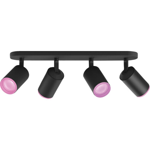 Tweedekans Philips Hue Fugato Opbouwspot White and Color - Zwart - 4-spots