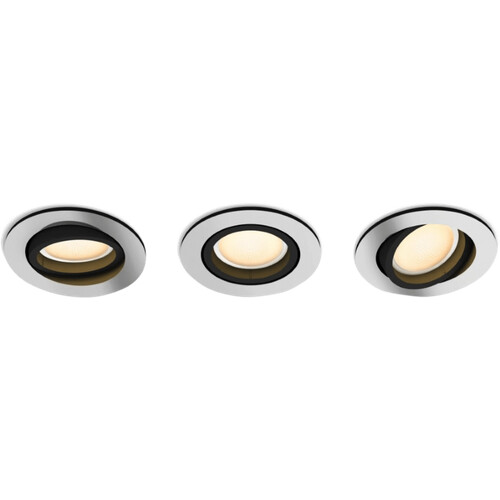 Tweedekans Philips Hue Milliskin inbouwspot White Ambiance - rond - Aluminium - 3-pack