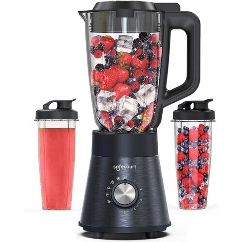 Tweedekans Safecourt Kitchen Power blender - 5 automatische programma's - Smoothie maker - 1000 Watt - Zwart