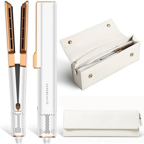 Tweedekans Sansbeauté® Sanstraight Stijltang Wet-to-Dry met Reisetui - 2 in 1 - Haardroger & Stijltangen - Coldshot - 80℃ t/m 140℃ - Hair Straigthener - Haartang - Haar stijltang - Lisseur Cheveux - Alternatief Stoomstijltang