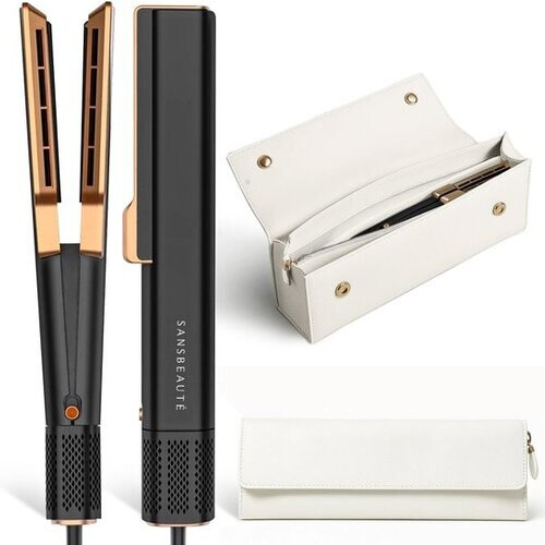 Tweedekans Sansbeauté® Sanstraight Stijltang Wet-to-Dry met Reisetui - 2 in 1 - Haardroger & Stijltangen - Coldshot - 80℃ t/m 140℃ - Hair Straigthener - Haartang - Haar stijltang - Lisseur Cheveux - Alternatief Stoomstijltang