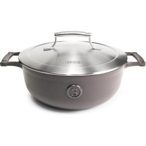 Tweedekans Saveur Voyage Hapjespan Ø25 cm – Gietijzer – PFAS-vrij – Geschikt voor Inductie en Oven – Grijs – Voor Braden – Stoven – Slowcooking
