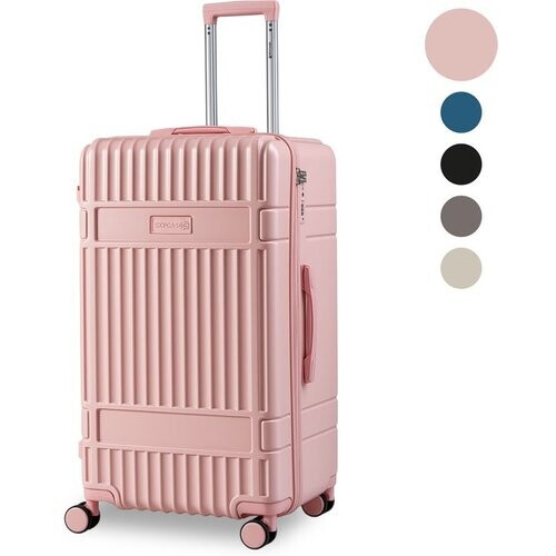 Tweedekans SKYCASES Trunk Reiskoffer – Classic Heritage – Extra Grote Koffer – 110L – TSA Slot – Lichtgewicht Trolley – 78x44x36 cm – Trunk Rolkoffer – Spinner Wielen – Roze