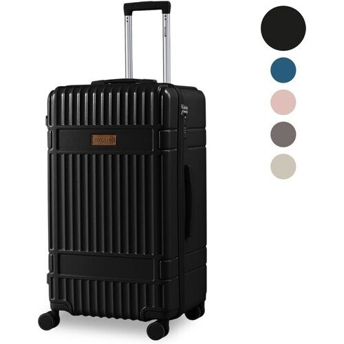 Tweedekans SKYCASES Trunk Reiskoffer – Classic Heritage – Extra Grote Koffer – 110L – TSA Slot – Lichtgewicht Trolley – 78x44x36 cm – Trunk Rolkoffer – Spinner Wielen – Zwart