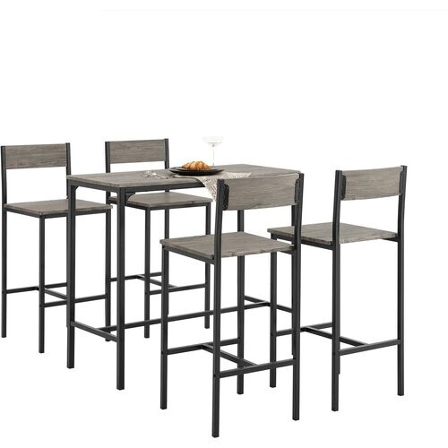 Tweedekans SoBuy Eettafelset OGT14-N - 1 Tafel met 4 Stoelen - 100 x 45 x 87 cm - MDF