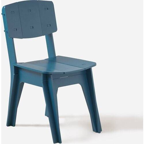 Tweedekans SoBuy HFST01-B Ergonomische Designstoel – Stijlvolle Houten Eetkamer- en Bureaustoel in Blauw