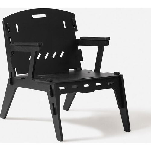 Tweedekans SoBuy HFST02-SCH Designstoel Hout Zwart, Eetkamerstoel/Bureaustoel, Zithoogte 35 cm, Afmetingen L55 x B72 x H70 cm