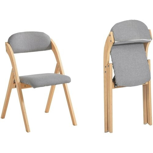 Tweedekans SoBuy Klapstoel met gestoffeerde zitting - Max. 120 kg - Grijs