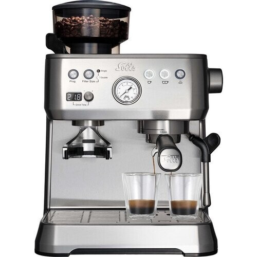 Tweedekans Solis Grind & Infuse Perfetta 1019 Pistonmachine met Bonenmaler - Met Stoom- & Heetwaterfunctie - Voorbrouwfunctie - Gebruiksklaar in 45 Seconden - Energiebesparend - Zilver