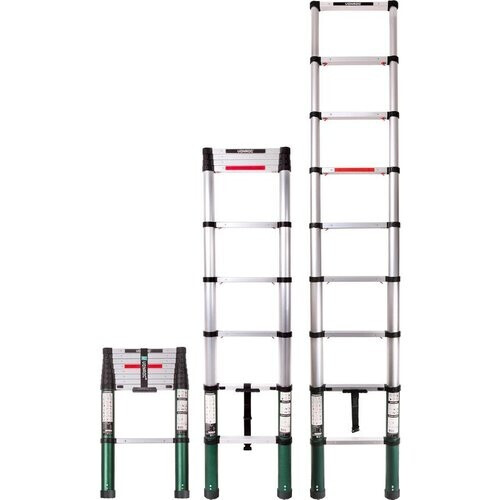 Tweedekans VONROC Professionele Telescopische Ladder – 2.6m – Soft-Close – Veilig, Compact & Stabiel – Aluminium – 150 kg