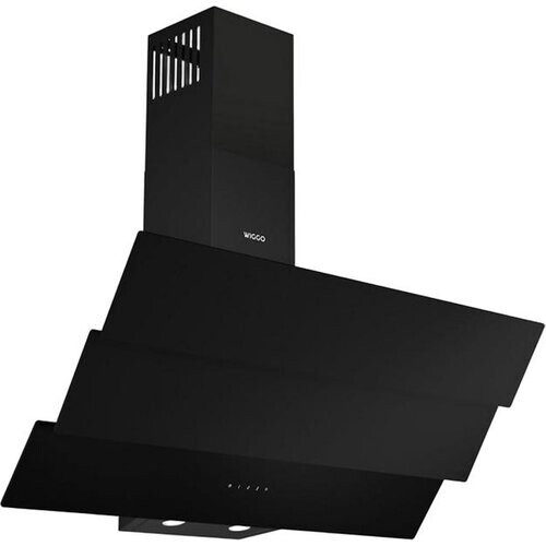 Tweedekans Wiggo Schuine Afzuigkap - Triple Glas ECO Model - 90 cm - Zwart