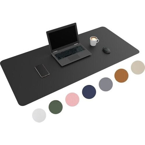 Tweedekans WURK Professionele Bureau Onderlegger Kunstleer – Bureau Organizer – Bureau Accessoires – Muismat XXL– Inclusief Kabel Clip – 120x60 – Zwart