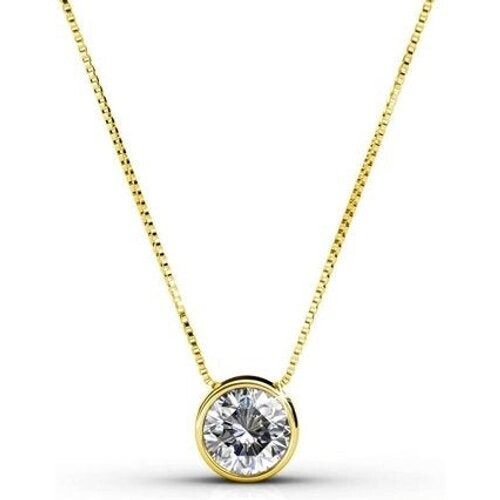 Tweedekans Yolora Dames Ketting met Hanger - 7 Gekleurde Kalpa Camaka Kristallen - Set van 7 - Goudkleurig - 18K Geelgoud Verguld