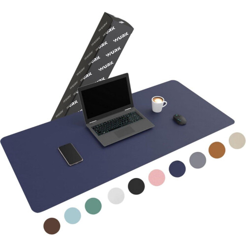 WURK Professionele Bureau Onderlegger - Muismat XXL - Multifunctioneel - 120 cm x 60 cm - Donker Blauw
