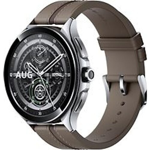Xiaomi Watch 2 Pro 46 mm zilver met leren bandje bruin [wifi]
